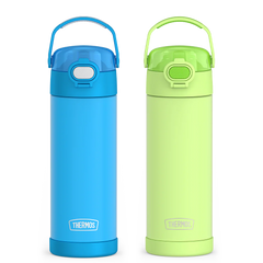 16oz FUNtainer® Water Bottles with Locking Lids Electric Blue & Neon Lime Bundle