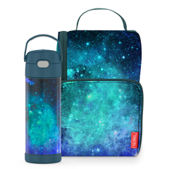 16oz FUNtainer® Water Bottle & Lunch Box Bundle - Galaxy Teal