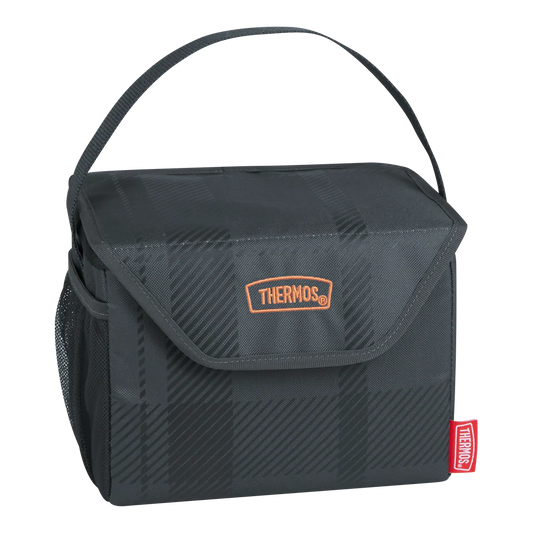 6 Can Cooler Charcoal Plaid