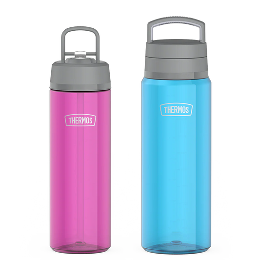 26oz Straw Lid & 32oz Screw Top Lid Tritan™ Water Bottle Bundle - Aubergine & Teal