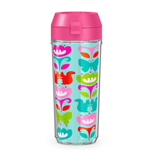 18oz Double Wall Water Bottle Squirrel Rows