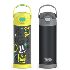 16oz FUNtainer® Water Bottles with Locking Lids Charcoal & Graffiti Bundle