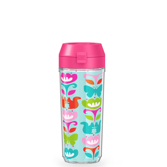 18oz Double Wall Water Bottle Squirrel Rows