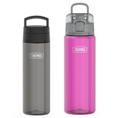 26oz Screw Top Lid & 32oz Spout Lid Tritan™ Water Bottle Bundle - Smoke & Aubergine