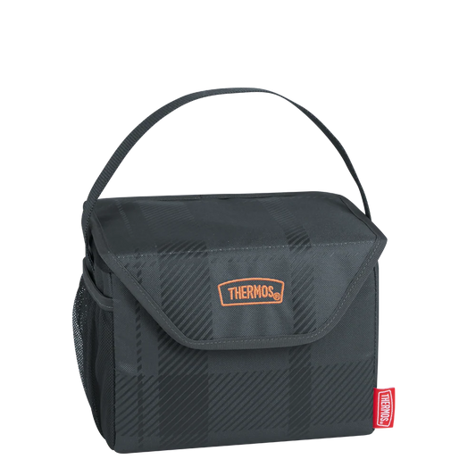 6 Can Cooler Charcoal Plaid