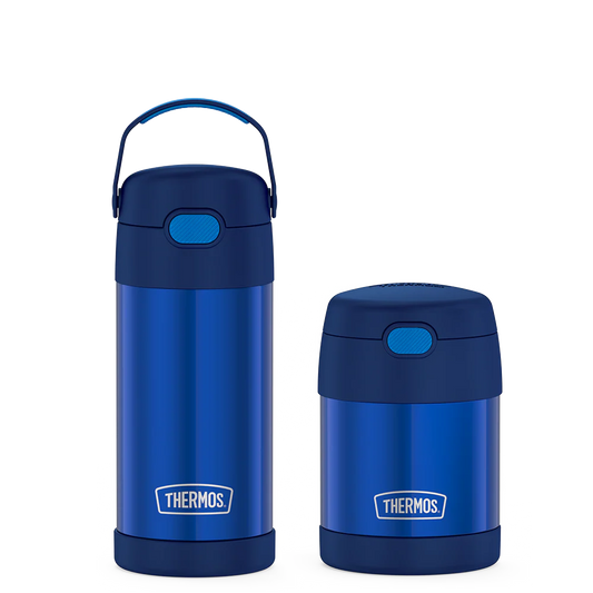 12oz FUNtainer® Water Bottle & 10oz Food Jar Bundle - Navy