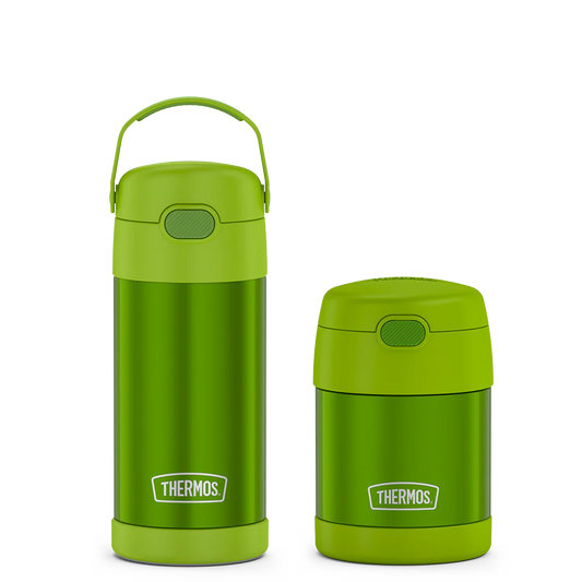 12oz FUNtainer® Water Bottle & 10oz Food Jar Bundle - Lime
